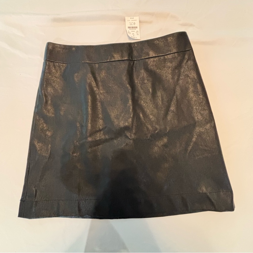 NWT J. Crew Faux Leather Black Mini Skirt